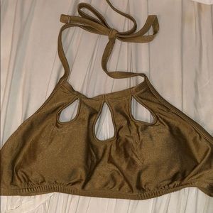 Barely worn gold bikini top!